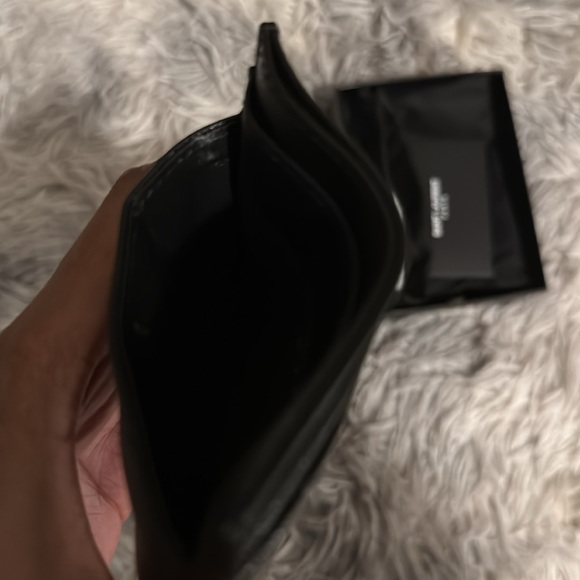 Saint Laurent black silver logo card holder authentic - Picture 10 of 14
